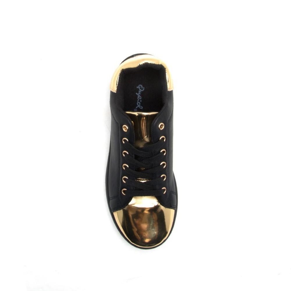 Black and Gold Embossed Sneaker - Picture 4 of 4